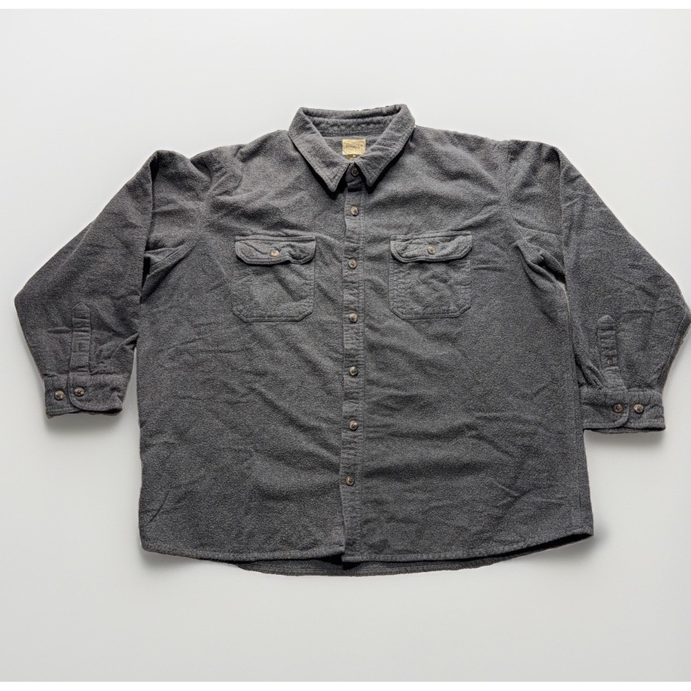 CE Schmidt Workwear Flannel Shirt Mens 3X Gray Heavyweight Utility Long Sleeve